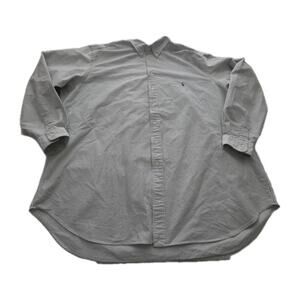 Ralph Lauren Shirt Mens 3XLT Tall Green Stripe Flesh Pony Fall Preppy Polo